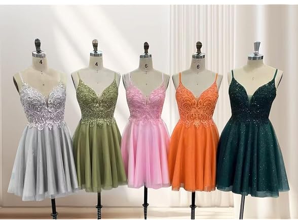 Rjer Women (12) Sparkly Tulle Homecoming Dress