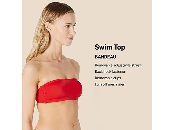 Amazon Essentials Women Bandeau Swim Top