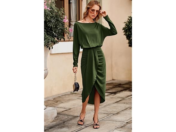 Prettygarden Women (XL) Off Shoulder Ruched Dress