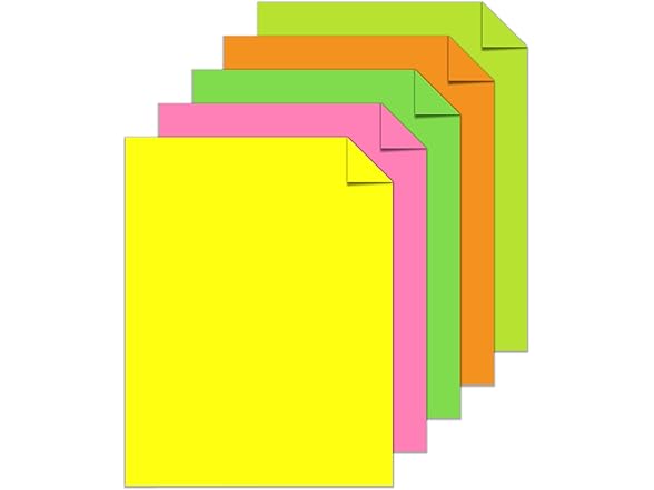 Astrobrights "Neon" 5-Color Assortment, 8.5" x 11"