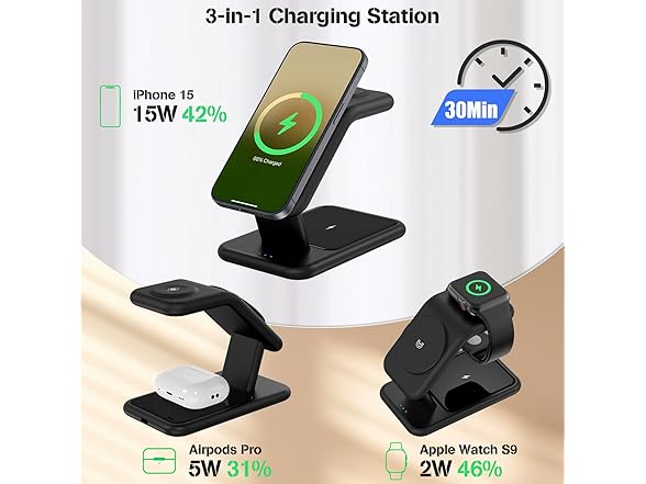 3in1 Wireless Charging Station for Apple