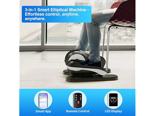 Umitec Under Desk Elliptical Machine with App