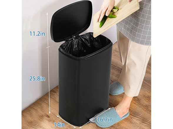 Milo Modern 13 Gallon Metal Household Trash Can