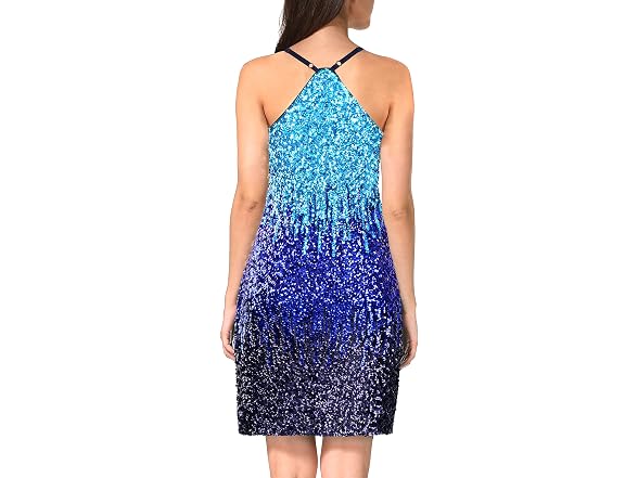 Maner Women (M) Glitter Sequin Adjustable Dress