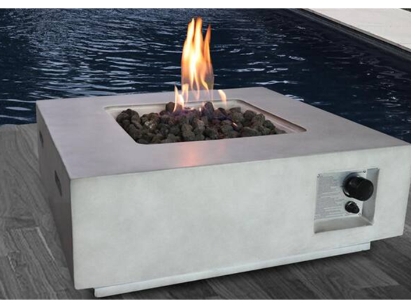 Tunearary 30" Square Concrete Gas Fire Pit Table
