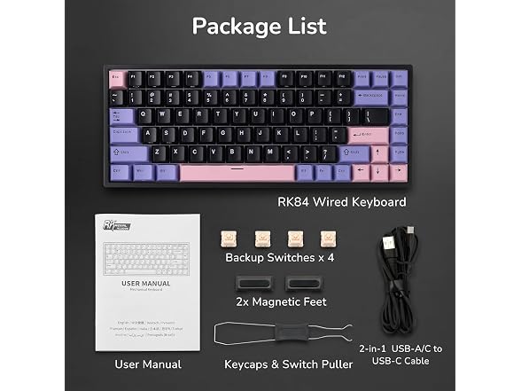 RK ROYAL KLUDGE RK84 75% RGB Hot Swap Gaming Keyboard