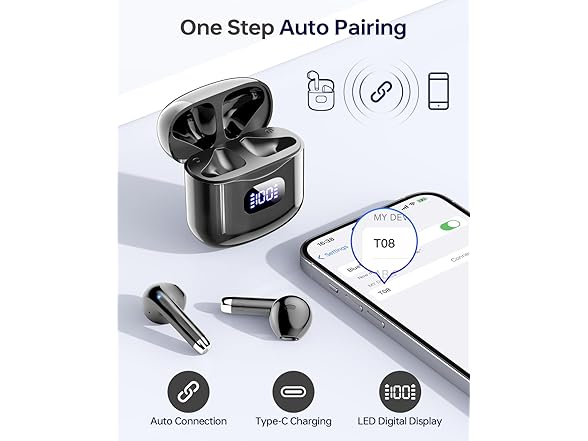 KTGEE Wireless Earbuds Bluetooth black