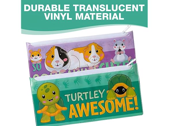 Fun Express Classroom Pets Pencil Cases - 12 Pc