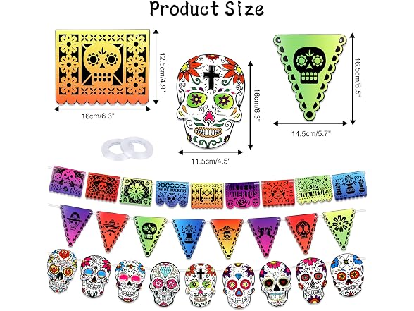 HOWAF Day of The Dead Decorations, Dia