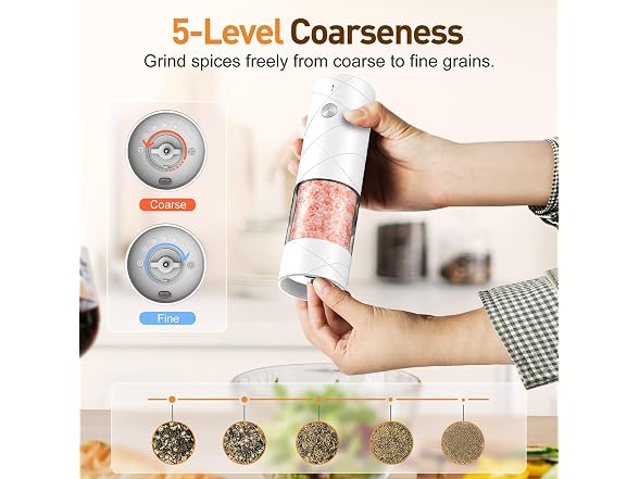 FRTONYI Salt and Pepper Grinder Set, White