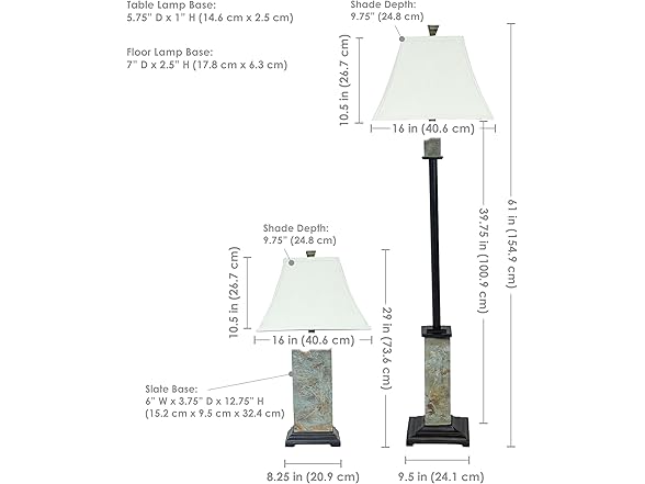 Timeless Abode Slate 3pc Lamp Set