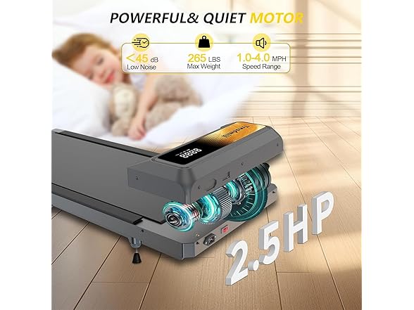 Compact Walking Treadmill Under Desk 2.5HP