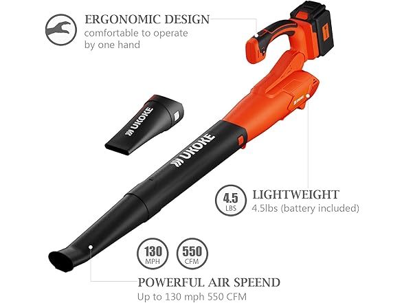 Ukoke UGB4002 Powerful 40V Brushless Cordless Blower