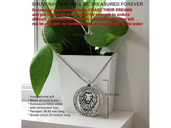 GUAAFA Bible Verse & Lion Pendant Necklaces