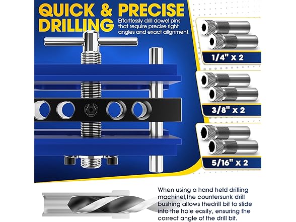 BLEKOO Self Centering Doweling Jig Kit