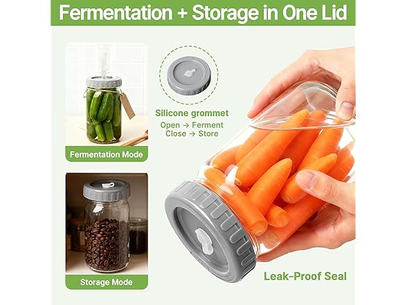 Icefun 4-Pack Mason Jar Fermentation Kit
