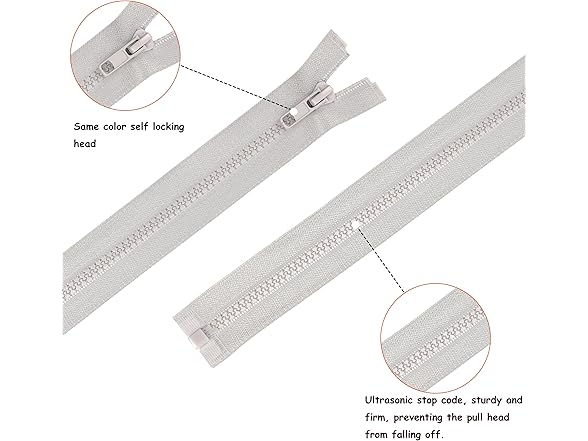 YAKA 4PCS #5 5 inch Separating Jacket Zippers