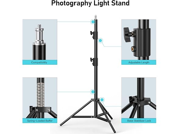YiJYi 9.2ft Aluminum Light Stand 2-Pack