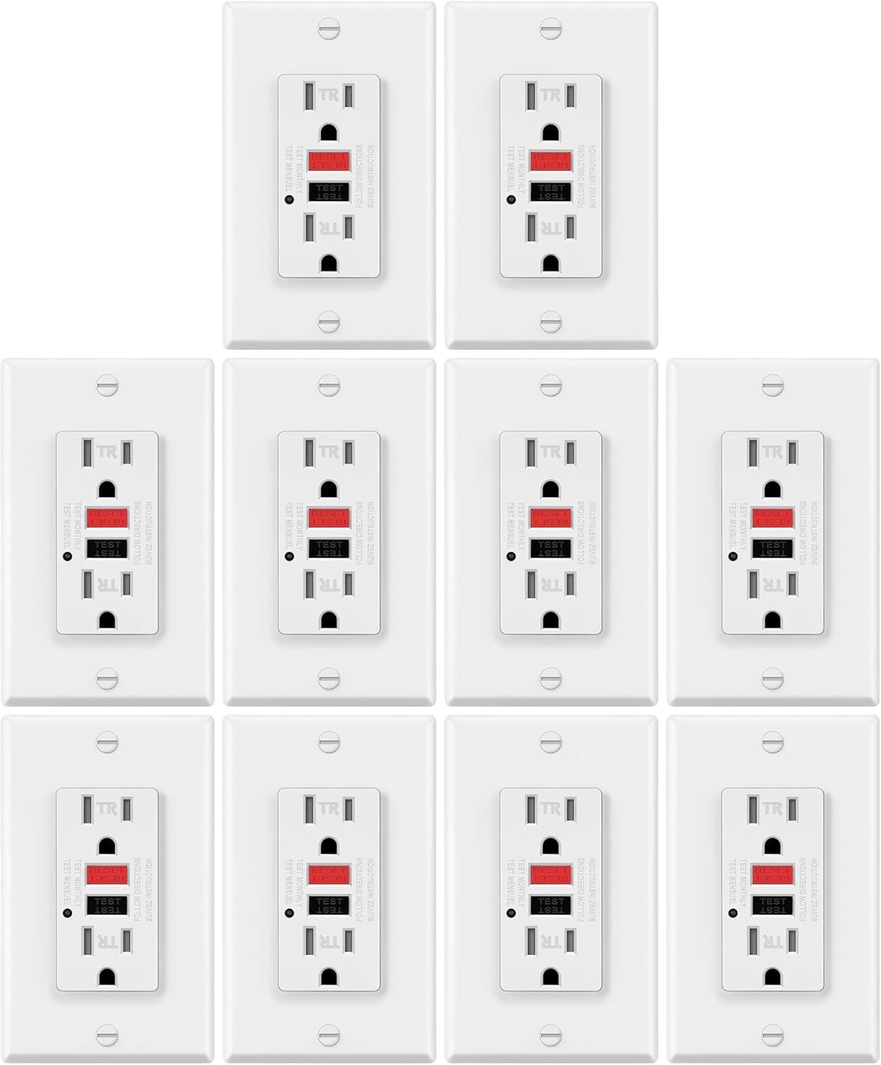 ELECTECK 10 Pack GFCI Outlets 15A - Gallery 7