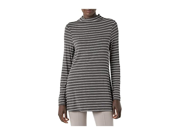 Charcoal Heather White Stripe