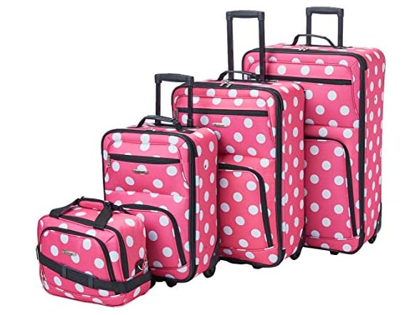 Rockland 4-Pc Polka Softside Luggage Set