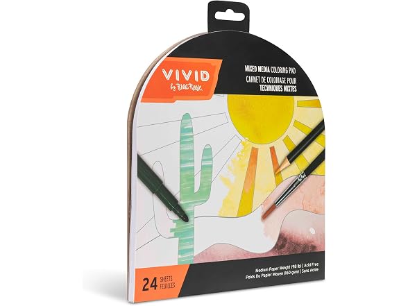 Brea Reese Vivid Mixed Media Coloring Pad - 24 Sheets