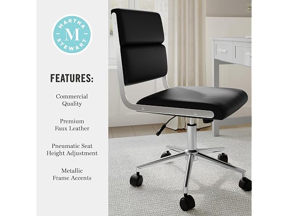 Martha Stewart Lulu Swivel Chair with Height Adjustable Seat
