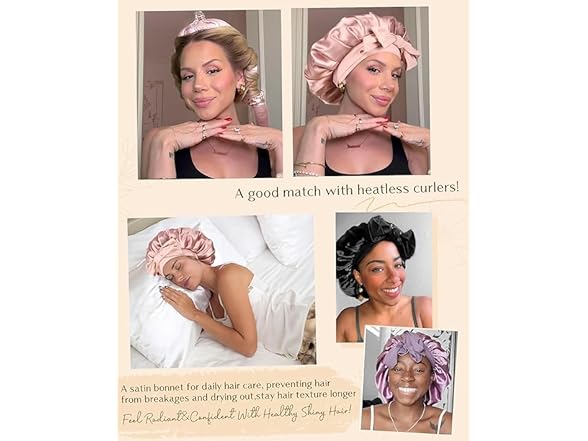 YANIBEST AdjustableSatin Bonnet for Sle