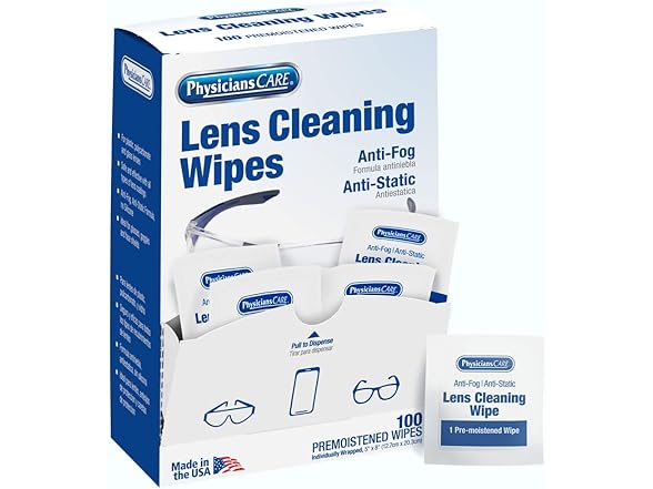 PhysiciansCare Lens Wipes 100ct 2pk
