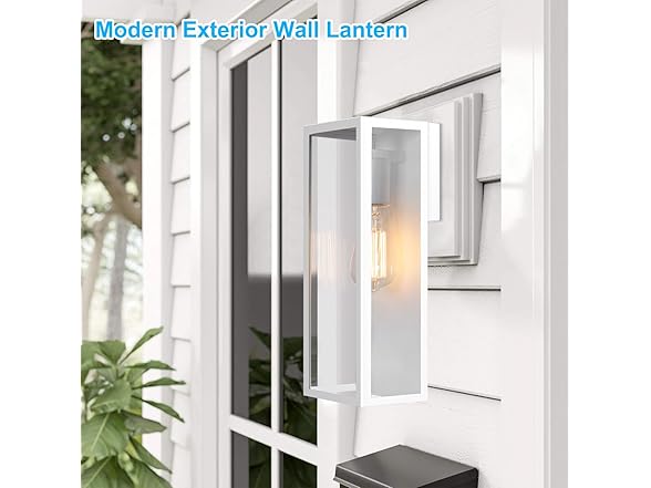 2-Pack 13" White Outdoor Wall Lanterns