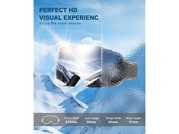 QALLY Ski Goggles with 100% UV Protection