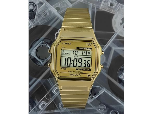 Timex Unisex T80 34mm Watch GoldTone