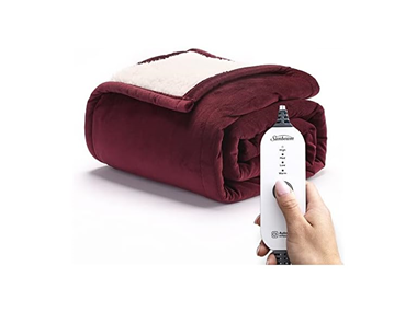 $24.99, Was $79.99, 68% Off! Sunbeam Royal Mink Sherpa Cabernet Throw dealfomo