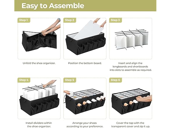 STORAGEIDEAS Extra Large Shoe Organizer Black, 2 Pack