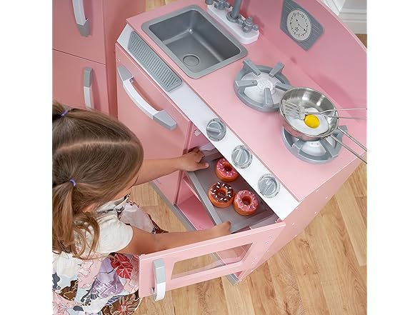 KidKraft Retro Wooden Play Kitchen and Refrigerator Set