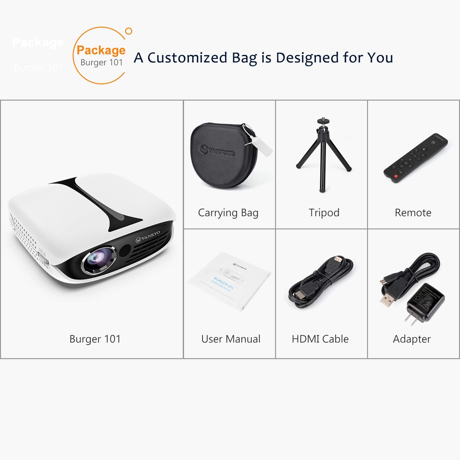 VANKYO Burger 101 Pico Wireless Mini Projector (Open Box) - Gallery 10