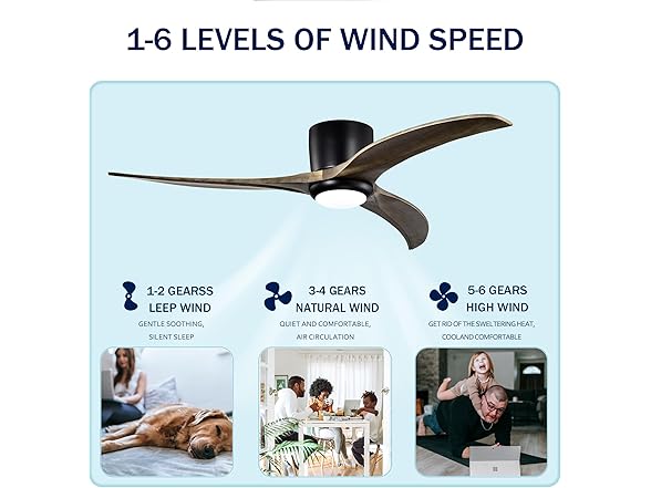 MEGAWISE 52" Ceiling Fan Black