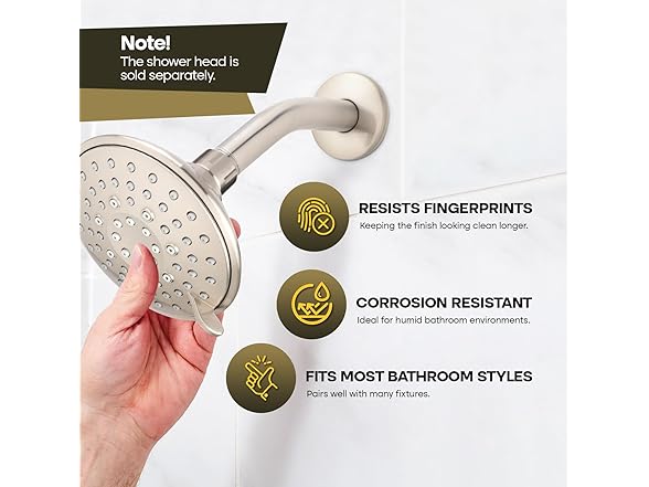SUPPLYGIANT Shower Arm with Flange 6" Mounted Shower Head Arm