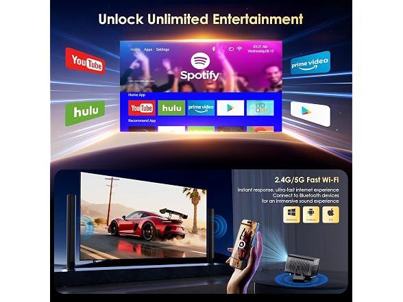 ZENTALITY 4K Projector WiFi Bluetooth