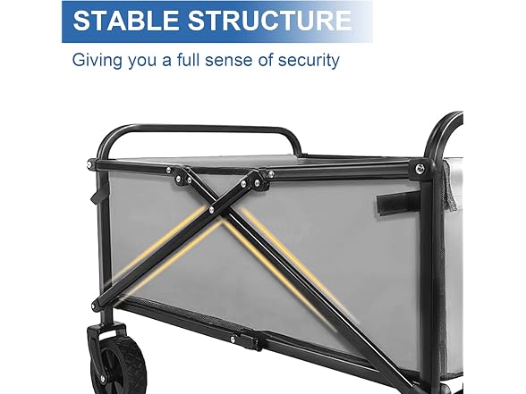 SAILARY Collapsible Foldable Wagon, Gray