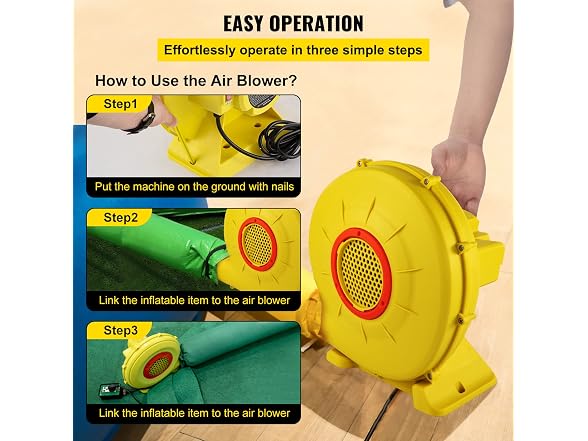 Air Blower, 450W 0.6HP Inflatable Blower
