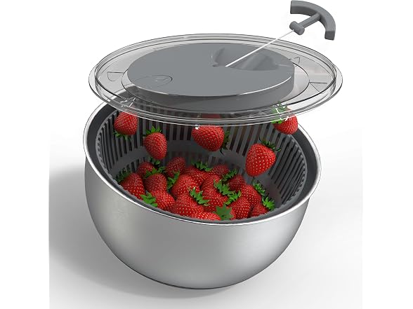 COOK WITH COLOR Stainless Steel Salad Spinner - 5 Q