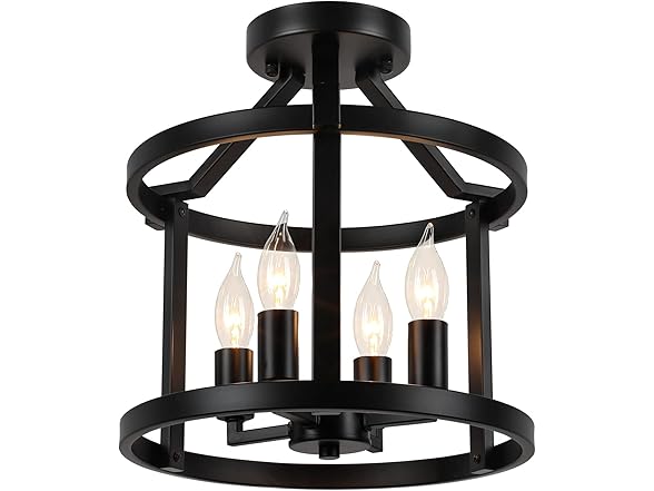 GoBright 4-Light Semi Flush Mount Ceiling Light