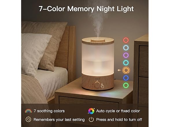 AZEUS 3.5L Ultrasonic Humidifier Night Light