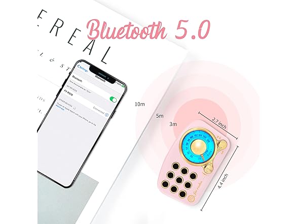 Retro FM Bluetooth Speaker, Pink