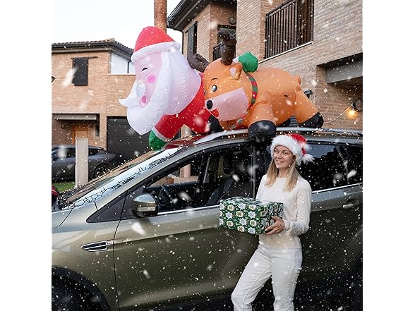 Zone Tech CR0005 6Ft Inflatable Santa and Reindeer