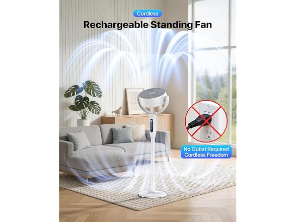 Aaoyun PFD9 Rechargeable Pedestal Fan with Remote