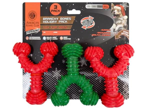 AKC Training Beef Scented Spiky Wishbone Dog Chew