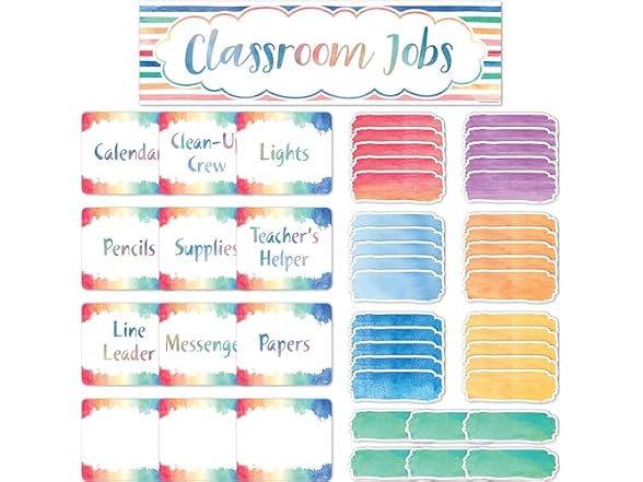 Teacher Created Resources Watercolor Classroom Jobs
