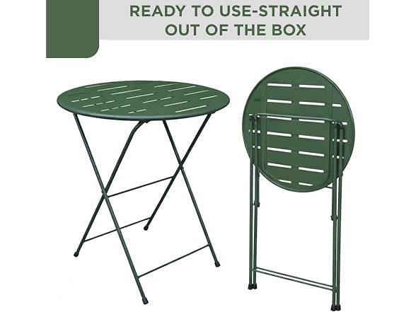 3-Piece Green Metal Folding Bistro Set - Gallery 8